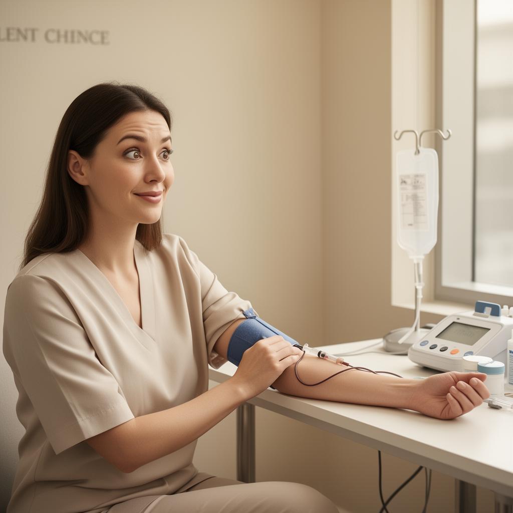Woman reviewing lab results