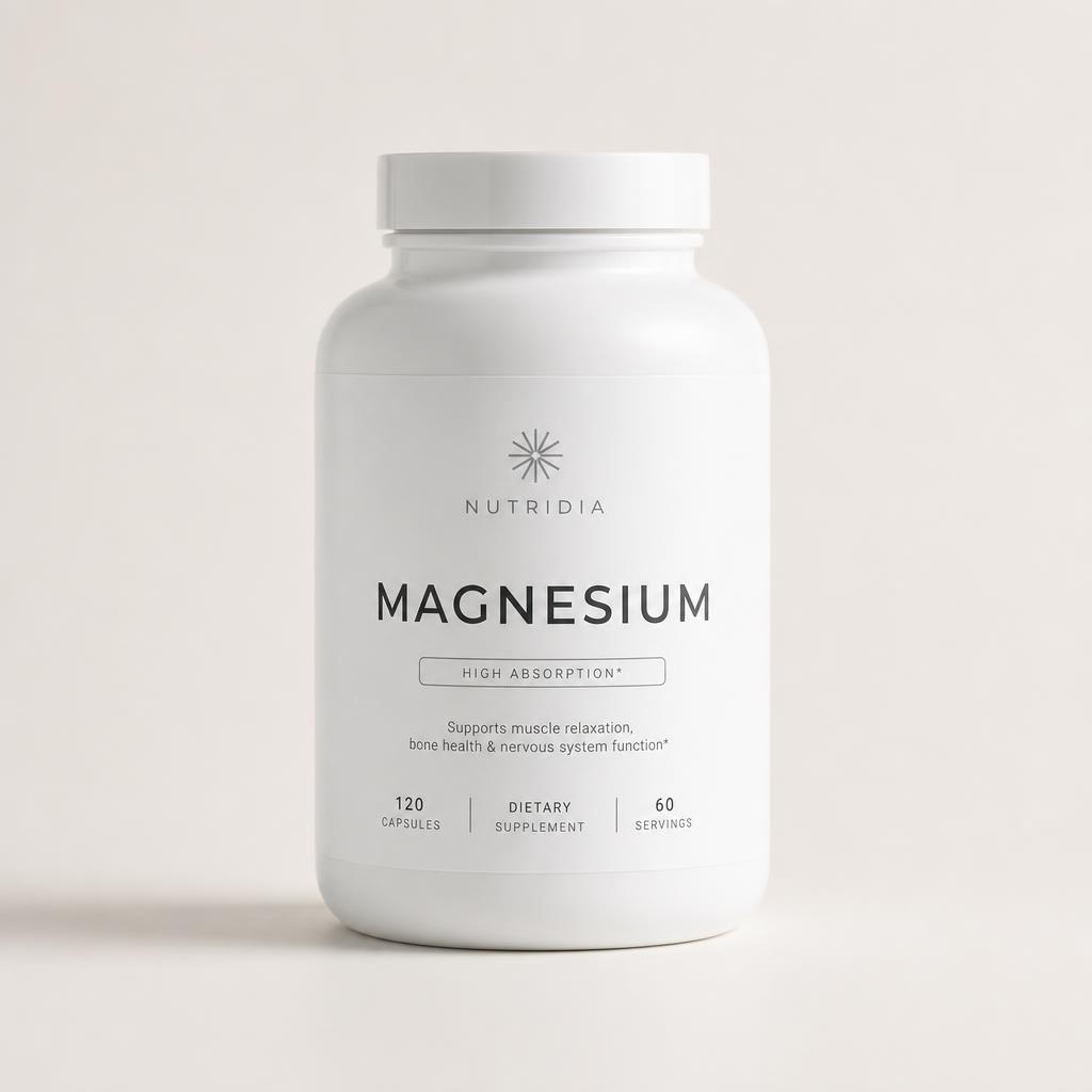 Magnesium supplement bottle