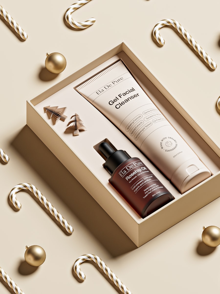 Clean wellness product flat lay photography
